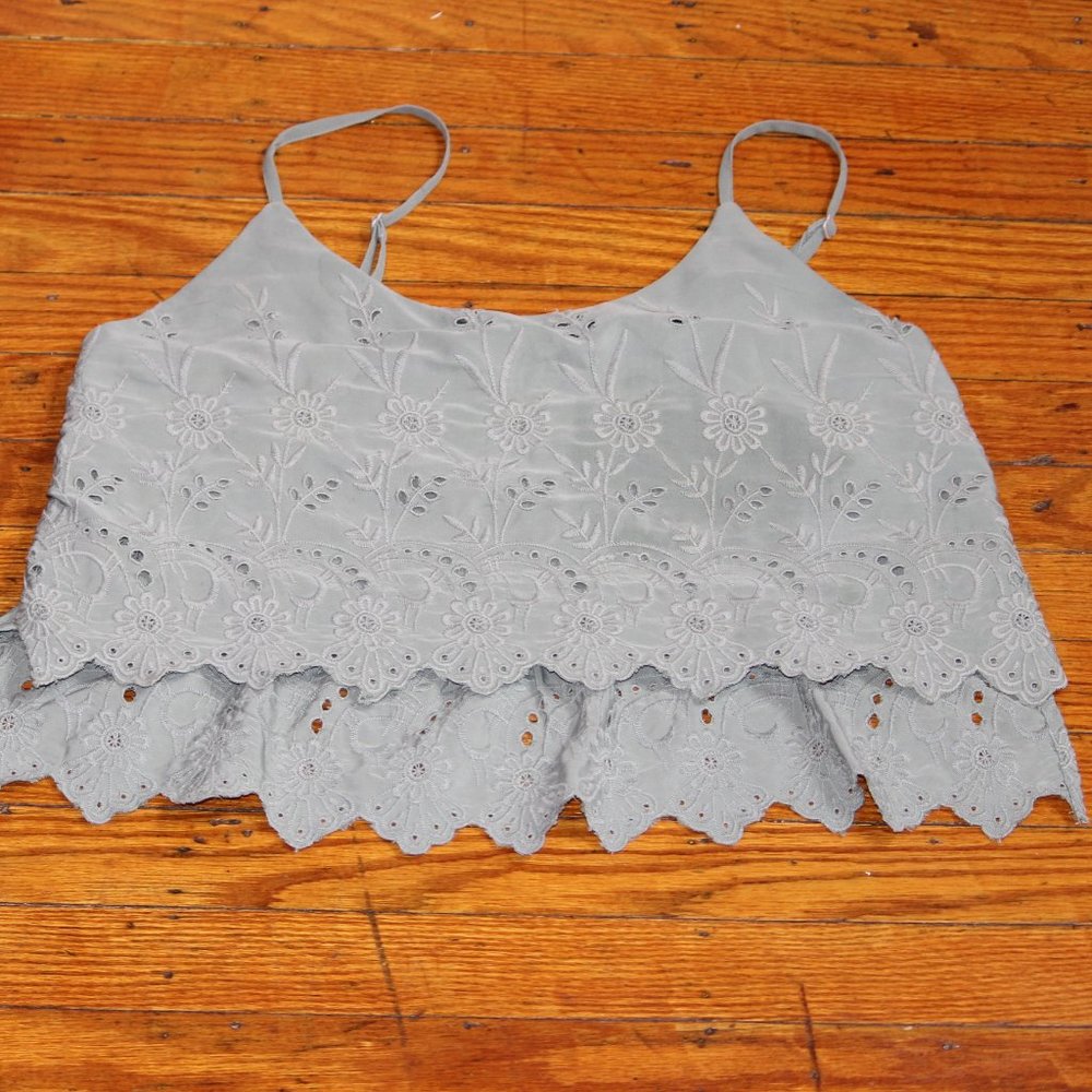 Free People Army Green Crop Top